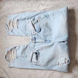 We The Free Distressed jeans size 31  flawed distressed hem Free People